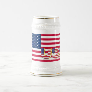 Patriotic American Flag Beer Stein USA Bierglas