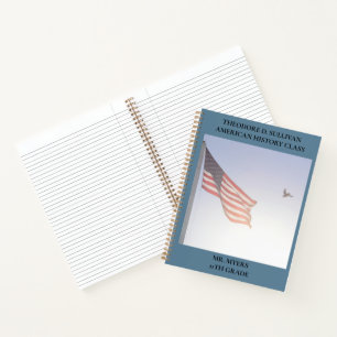 Patriotic American Flag Bird School Notizblock