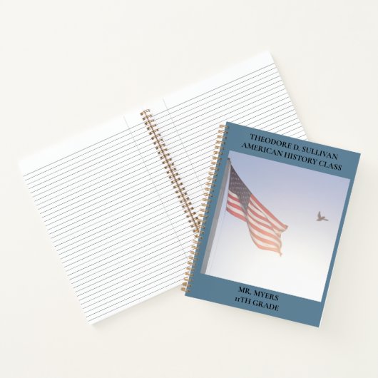 Patriotic American Flag Bird School Notizblock (Innenseite)