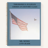 Patriotic American Flag Bird School Notizblock (Vorderseite)