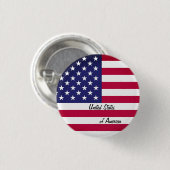 Patriotic American Flag button, USA, Vereinigte St Button (Vorne & Hinten)