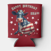 Patriotic American Flag Cow Illustration Dosenkühler (Vorderseite)