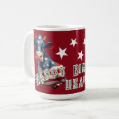 Patriotic American Flag Cow Illustration Kaffeetasse (Vorderseite Links)