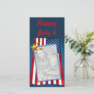 Patriotic American Flag Customizable Foto Card Feiertagskarte