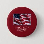Patriotic American Flag Danke an Red Button (Vorderseite)