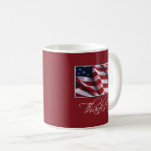Patriotic American Flag Danke an Red Kaffeetasse (VorderseiteRechts)