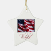 Patriotic American Flag Danke an Red Keramikornament (Rechts)