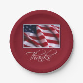 Patriotic American Flag Danke an Red Pappteller (Vorderseite)