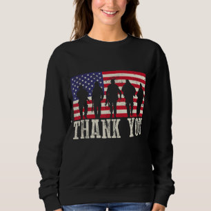 Patriotic American Flag Danke für Männer Frauen Ki Sweatshirt