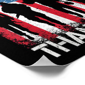 Patriotic American Flag Danke Poster (Ecke)