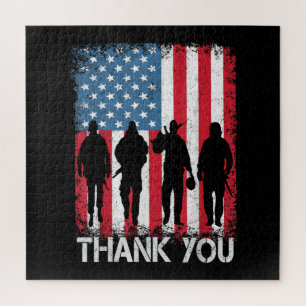 Patriotic American Flag Danke Puzzle
