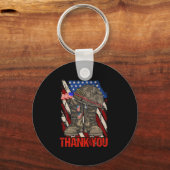 Patriotic American Flag Danke Schlüsselanhänger (Vorderseite)