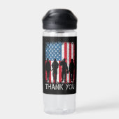 Patriotic American Flag Danke Trinkflasche (Rückseite)