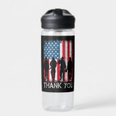 Patriotic American Flag Danke Trinkflasche (Vorderseite)