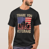 Patriotic American Flag Danke Veterans für Männer T-Shirt (Vorderseite)