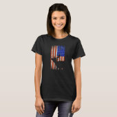 Patriotic American Flag Deer Hunter Hunting T-Shirt (Vorne ganz)