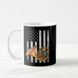 Patriotic American Flag Design - Französischer Hor Kaffeetasse