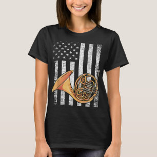 Patriotic American Flag Design - Französischer Hor T-Shirt