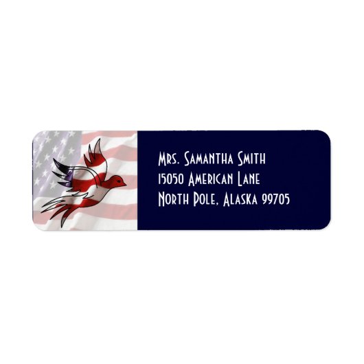 Patriotic American Flag Dove Address Label (Vorne)