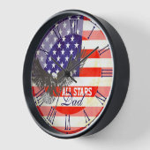 Patriotic American flag eagle dad roman wall clock Uhr (Winkel)