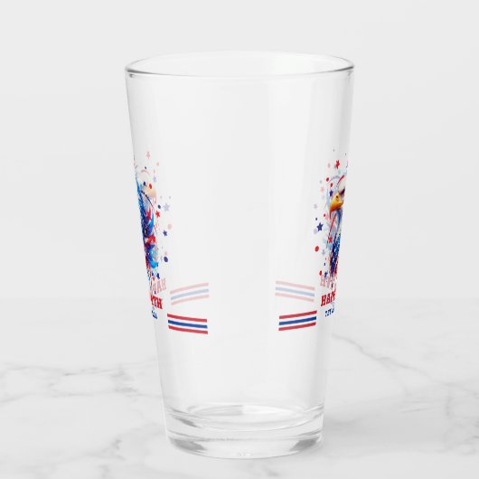 Patriotic American Flag Eagle Glas (Rechts)