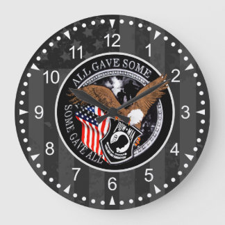 Patriotic American Flag Eagle Military Design Große Wanduhr