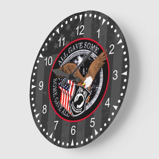Patriotic American Flag Eagle Military Design Große Wanduhr (Winkel)