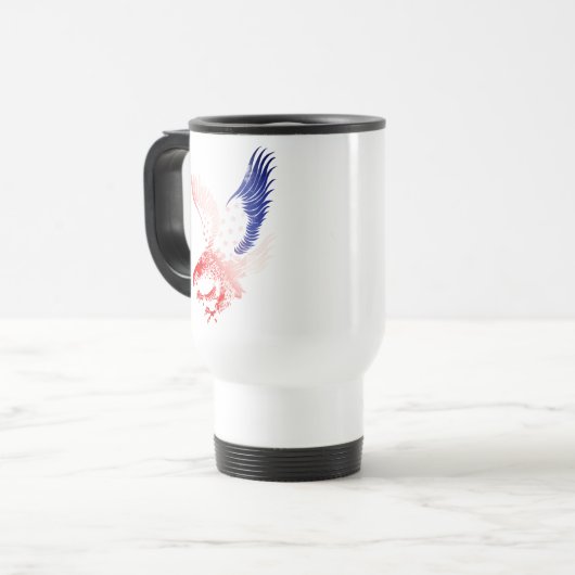 Patriotic American Flag Eagle Reisebecher (Vorderseite Links)