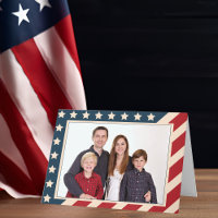 Patriotic American Flag Family Foto Weihnachten
