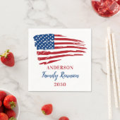 Patriotic American Flag Family Wiedersehen Partys Serviette (Beispiel)