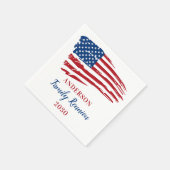 Patriotic American Flag Family Wiedersehen Partys Serviette (Ecke)