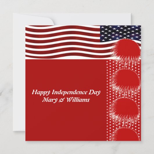 Patriotic American Flag Firecracker Birthday Boy Einladung (Rückseite)