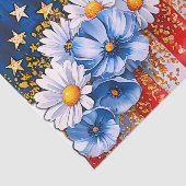 Patriotic American Flag Floral Glitter Seidenpapier (Ausschnitt)