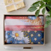 Patriotic American Flag Floral Glitter Seidenpapier (Geschenk)