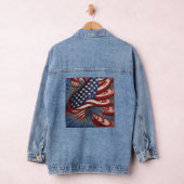 Patriotic American Flag Fractal Jeansjacke (Hangar)