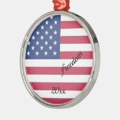 Patriotic American Flag Freedom Editable Ornament Aus Metall (Links)