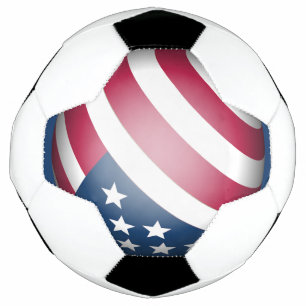 Patriotic American Flag Fun Red White, Blue Globe Fußball