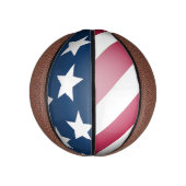Patriotic American Flag Fun Red White, Blue Globe Mini Basketball (Vertikal)