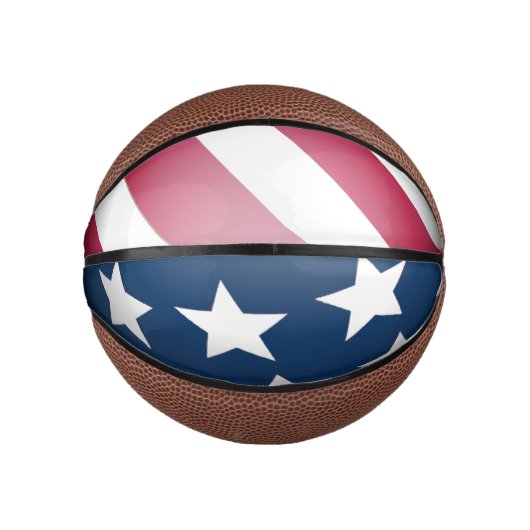 Patriotic American Flag Fun Red White, Blue Globe Mini Basketball (Vorderseite)