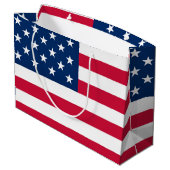 Patriotic American Flag Geschenktasche Große Geschenktüte (Rückseite Schrägansicht)