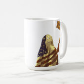 Patriotic American Flag Ghost Halloween Kaffeetasse (VorderseiteRechts)