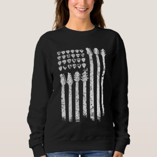 Patriotic AMERICAN FLAG Gitarrist Gift Musi Sweatshirt