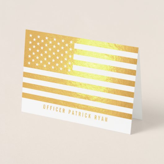 Patriotic American Flag Gold Folienkarte (Vorderseite)