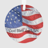 Patriotic American Flag Gott segne die USA Ornament (Rückseite)