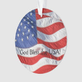 Patriotic American Flag Gott segne die USA Ornament (Vorderseite)