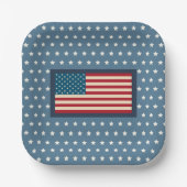 Patriotic American Flag GRILLEN 4. Juli Picnic Pappteller (Vorderseite)