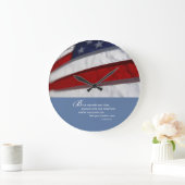Patriotic, American Flag Große Wanduhr (Zuhause)