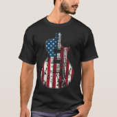 Patriotic American Flag Guitar Design T-Shirt (Vorderseite)