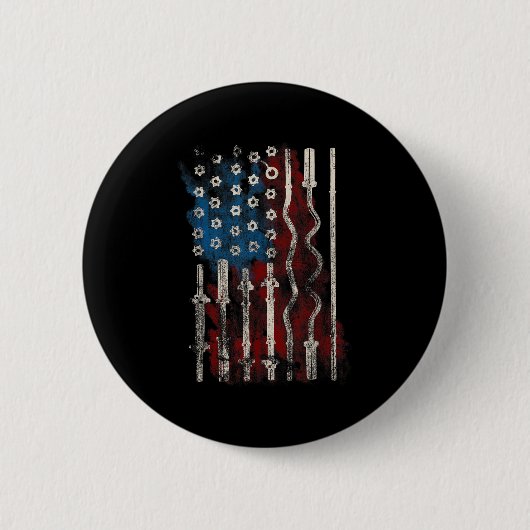 Patriotic American Flag Gym For Weight Lifters Button (Vorderseite)