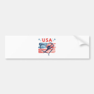 Patriotic American Flag Gymnastics Design für die Autoaufkleber